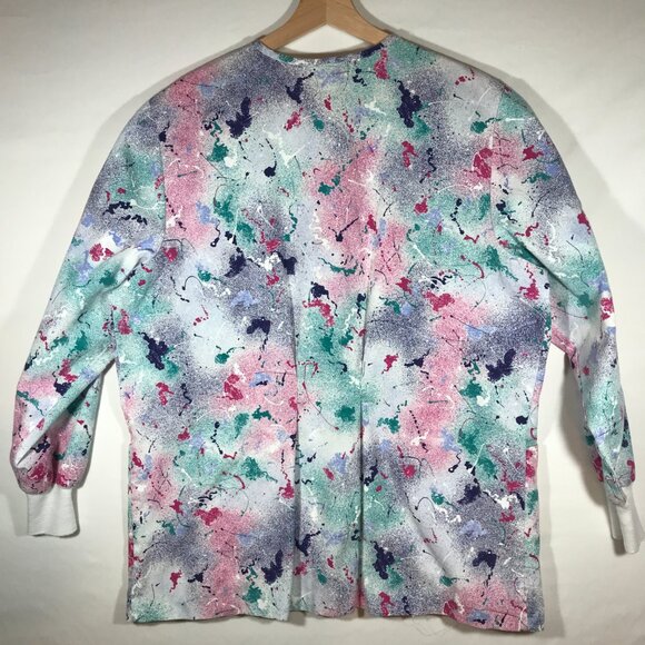 Sunshine Alley Adult Large Multicolor Long Sleeve Snap Button Scrub Jacket - Picture 6 of 10